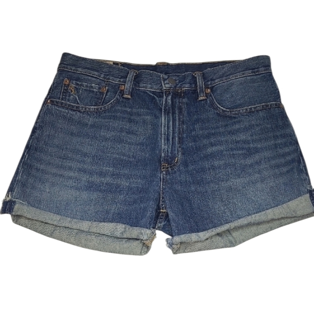 Polo Ralph Lauren Denim Jean Shorts w/ Leather Patch Preppy